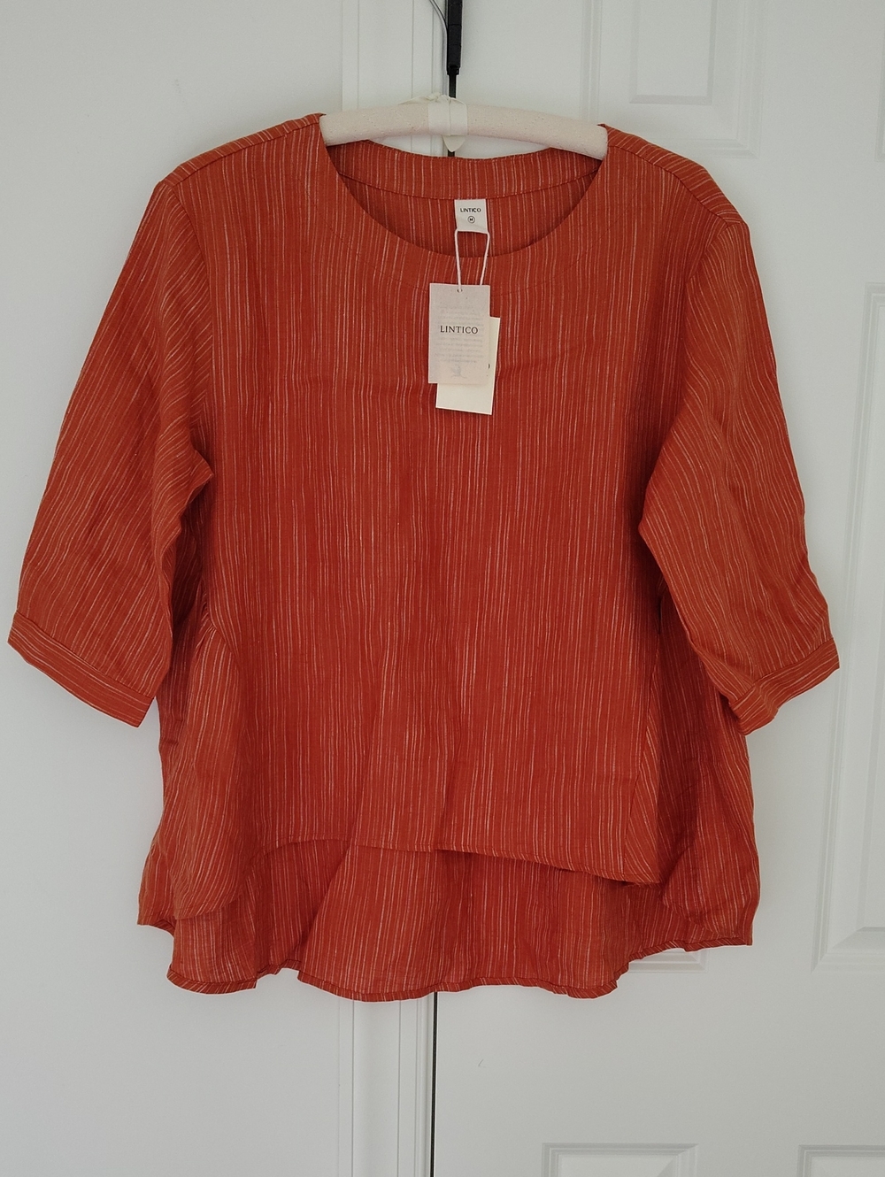 NWT Lintico 100% Linen Round Neck Artistic Stripe Top FLORENCE - Picture 2 of 15